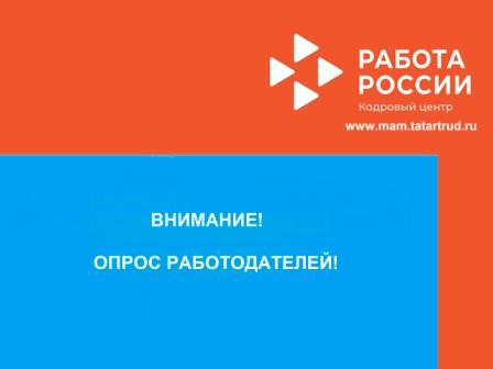 Центр занятости населения Мамадышского района информирует работодателей о проведении опроса 